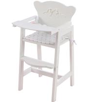 Cadeira alta Doll KidKraft Tiffany Bow com borda recortada em madeira branca