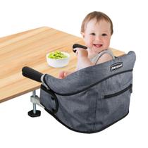 Cadeira alta Hook On JOZZVE Baby Portable com bolsa de armazenamento cinza