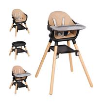 Cadeira Alta Komcot 6 em 1 para Bebês - Conversível e de Madeira com Bandeja