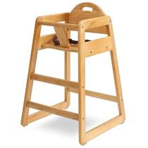 Cadeira Alta LA Baby - Madeira Maciça, Empilhável e Resistente