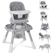 Cadeira alta para bebês Babyliebe 15 em 1 conversível cinza Cadeira alta para bebês Babyliebe 15 em 1 conversível cinza