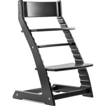 Cadeira alta para bebês Fornel Assento ajustável de madeira preta Cadeira alta para bebês Fornel Assento ajustável de madeira preta