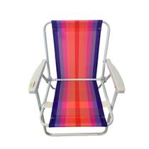 Cadeira Alta Para Praia Camping Colorida Verão 72cm Resistente E Confortável Mor Roxo Rosa Laranja