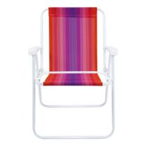 Cadeira Alta Para Praia Dobrável Aço Colorida até 110kg MOR
