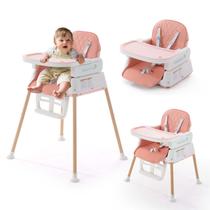 Cadeira Alta Portátil 3 em 1 Jaoul para Bebês - Ajustável e Rosa Cadeira Alta Portátil 3 em 1 Jaoul para Bebês - Ajustável e Rosa