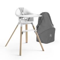 Cadeira alta Stokke Clikk Cloud Grey com bolsa de viagem cinza 6-36M Cadeira alta Stokke Clikk Cloud Grey com bolsa de viagem cinza 6-36M