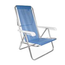 Cadeira Alumínio Azul Claro 8 Posições Praia Piscina Mor