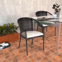 Cadeira Alumínio Fibra Sintética com Assento Cozinha Jardim - Premium Box