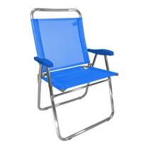 Cadeira Alumínio King Azul 140 KG Zaka Super Resistente