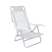 Cadeira Alumínio Reclinável Piscina 6 Posições Praia - Mor - Branca