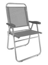 Cadeira Alumínio Reforçada Cancun Plus Cinza Zaka 120 KG