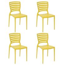 Cadeira Amarela Sofia Vazada Conjunto C/4 92237/000