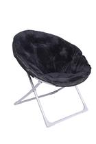 Cadeira Amazon Basics Faux Fur Saucer Black Metal Frame
