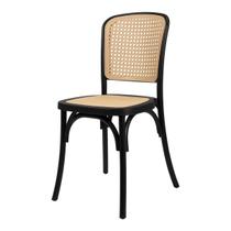 Cadeira Amis Com Assento Rattan Cx 1 Preto