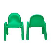 Cadeira Angeles Baseline Empilhável - Conjunto de 2 em Verde Trevo 28 cm