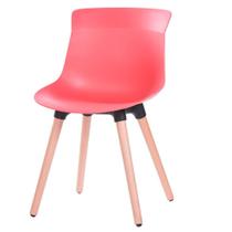 Cadeira ANM6708F Eames Saarinen Joly Anima Office Polipropileno Coral Base em Madeira Fixa Cadeira ANM6708F Eames Saarinen Joly Anima Office Polipropileno Coral Base em Madeira Fixa