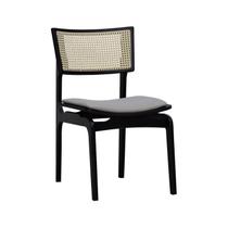 Cadeira Apollo Madeira Maciça Encosto Telinha Assento Anatômico Estofado Linho