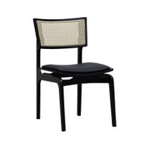 Cadeira Apollo Madeira Maciça Encosto Telinha Assento Anatômico - Preto