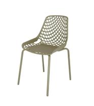 Cadeira Aproximação Interlocutor Fixa Beau Design Com 4 pés de Aço Tubular Verde Rhodes