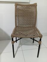 Cadeira arabe em aluminio e tecida na corda naútica
