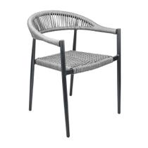 Cadeira Área Externa de Alumínio Carmy com Corda Naútica Grafite G56 - Gran Belo