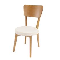 Cadeira Ariel Nacional Móveis 46cm (Largura) Base Madeira Tauari Amêndoa assento Tecido Chic