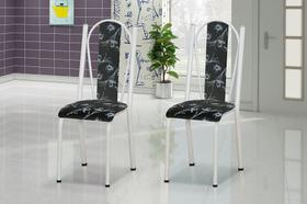 Cadeira Artefamol CAD28 Base Branco Assento Flores-Straso Moveis - Straso Móveis