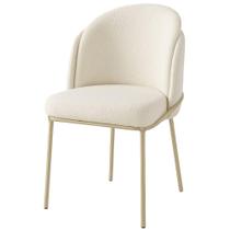 Cadeira Aurora Bouclé Off White Metal Champanhe - C&M Decor Cadeira Aurora Bouclé Off White Metal Champanhe - C&M Decor