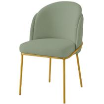 Cadeira Aurora Bouclé Verde Oliva Metal Dourado - C&M Decor Cadeira Aurora Bouclé Verde Oliva Metal Dourado - C&M Decor