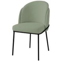 Cadeira Aurora Bouclé Verde Oliva Metal Preto - C&M Decor Cadeira Aurora Bouclé Verde Oliva Metal Preto - C&M Decor