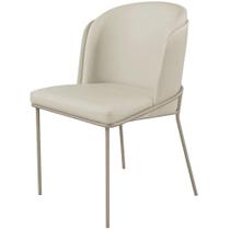 Cadeira Aurora Couro Pérola Metal Champanhe - C&M Decor Cadeira Aurora Couro Pérola Metal Champanhe - C&M Decor