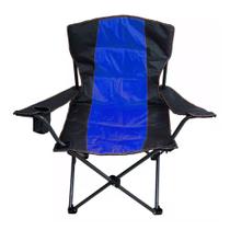 Cadeira Azul Para Camping Acampamento Pescaria Relaxar Com Porta Copos