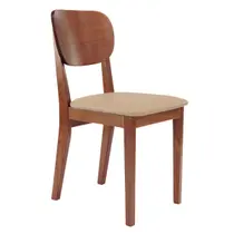 Cadeira Bahia em Madeira Maciça Tauarí Tramontina Amêndoa Estofado Bege Cadeira Bahia em Madeira Maciça Tauarí Tramontina Amêndoa Estofado Bege