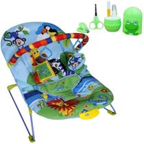 Cadeira Balanço Bebê Azul 9Kg Soft Ballagio + Kit Manicure
