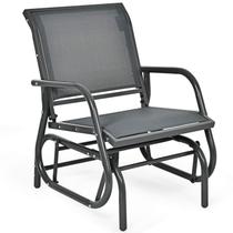 Cadeira Balanço Glider Giantex com Estrutura de Aço Cinza 64x74x86 cm