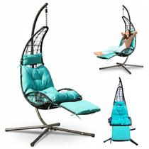 Cadeira Balanço Meia Lua Espreguiçadeira Piscina Varanda Jardim Area Lazer Estar Verao Sol Calor Camping Suporte Garrafa