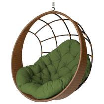 Cadeira Balanço Ninho Suspenso de Fibra com Almofada Impermeável