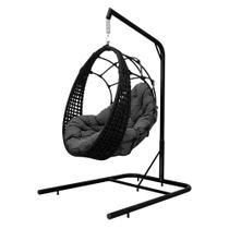 Cadeira Balanço Ninho Suspenso em Corda Náutica Luxo com Suporte