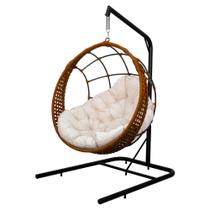 Cadeira Balanço Ninho Suspenso em Corda Náutica Luxo com Suporte Cadeira Balanço Ninho Suspenso em Corda Náutica Luxo com Suporte