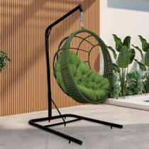 Cadeira Balanço Ninho Suspenso em Corda Náutica Luxo com Suporte Cadeira Balanço Ninho Suspenso em Corda Náutica Luxo com Suporte