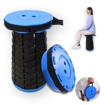 Cadeira banco dobravel alca bolsa banqueta retratil acampamento praia pesca idoso crinca adulto azul