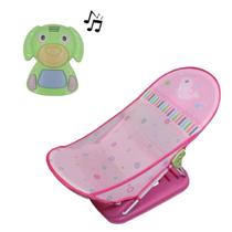 Cadeira Banheira Bebê Dobrável Rosa + Cachorro Musical