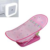 Cadeira Banheira Bebê Dobrável Rosa + Luminária Inteligente