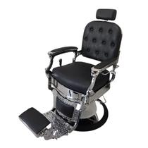 Cadeira Barbeiro Cabelereiro Luxo Premium Reclinável Poltrona Salão Preta Importway Iwcbrbr-003