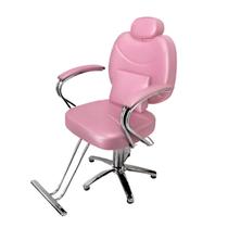 Cadeira Barbeiro Cabelereiro Reclinável Poltrona Salão Maquiagem Base Estrela Rosa Importway Iwcbbe