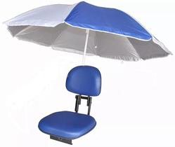 Cadeira Barco com suporte Guarda Sol Giratória Dobrável Azul