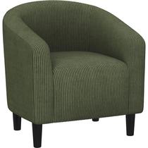 Cadeira Barrel Estofada Yaheetech em Veludo Cotelê Verde-Escuro Cadeira Barrel Estofada Yaheetech em Veludo Cotelê Verde-Escuro