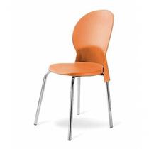 Cadeira Base Cromada Linha Polipropileno Milano Laranja Cadeira Base Cromada Linha Polipropileno Milano Laranja