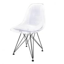 Cadeira Base em Aço Eames Eiffel Transparente