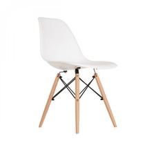 Cadeira Base em Madeira e Aço Eames Branco